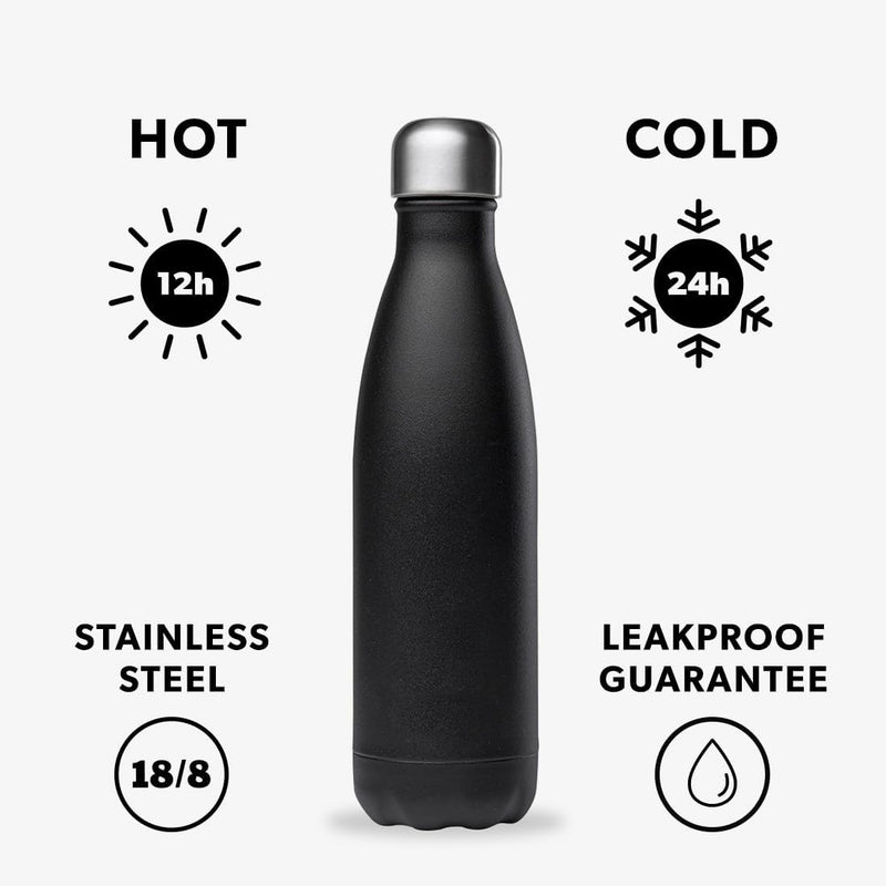 Insulated Stainless Steel Water Bottle 500ml – Keeps Drinks Hot or Cold for Hours