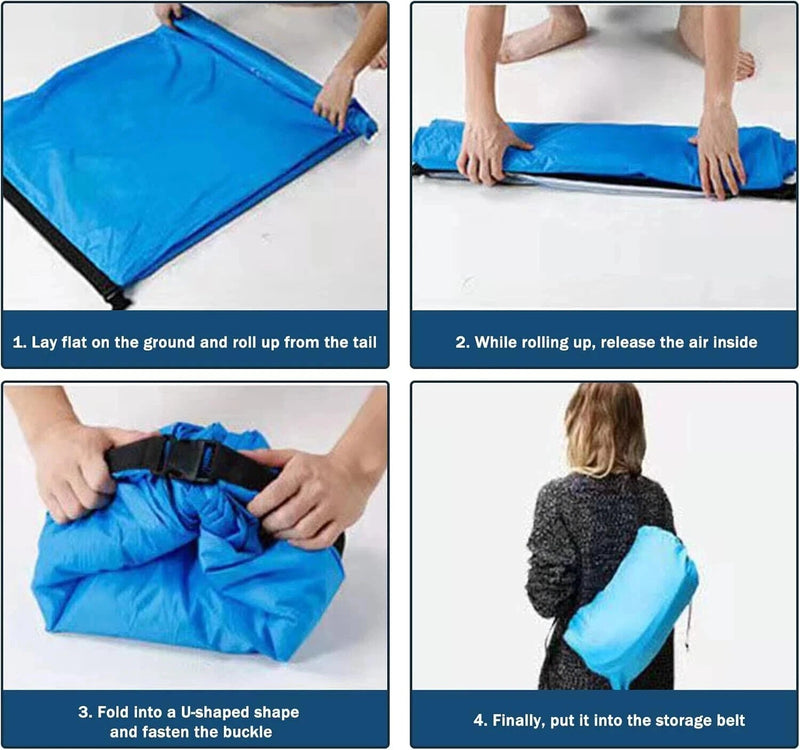 Inflatable Sun Lounger Air Sofa – Portable Couch with Headrest & Carry Bag
