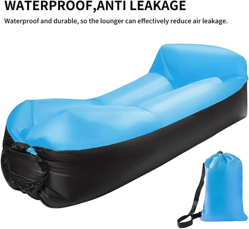 Inflatable Sun Lounger Air Sofa – Portable Couch with Headrest & Carry Bag