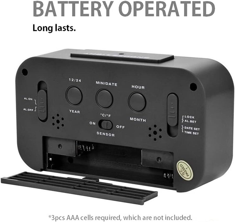 Cute Digital Alarm Clock – LCD Display with Temperature Nightlight & Snooze Perfect for Bedside Table