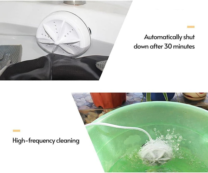 2-in-1 Portable USB Washing Machine – Mini Travel Turbine Washer for Clothes & Small Items