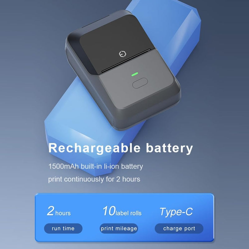 Wireless Pocket Label Printer – Portable Thermal Sticker Maker iOS & Android Compatible (20–50mm)
