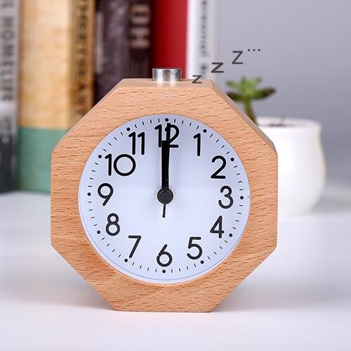 Wooden Analog Alarm Clock – Silent No-Tick Backlight Stylish Home Decor