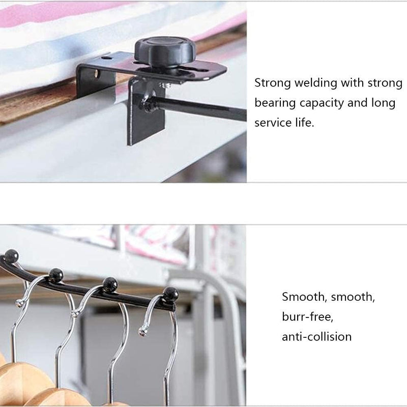 Adjustable Clothes Hanger Rack – Slim Sturdy No-Drill Wall Stand
