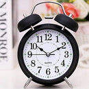 Twin Bell Alarm Clock 6 Inch – Rechargeable Silent Tick Battery Powered for Heavy Sleepers