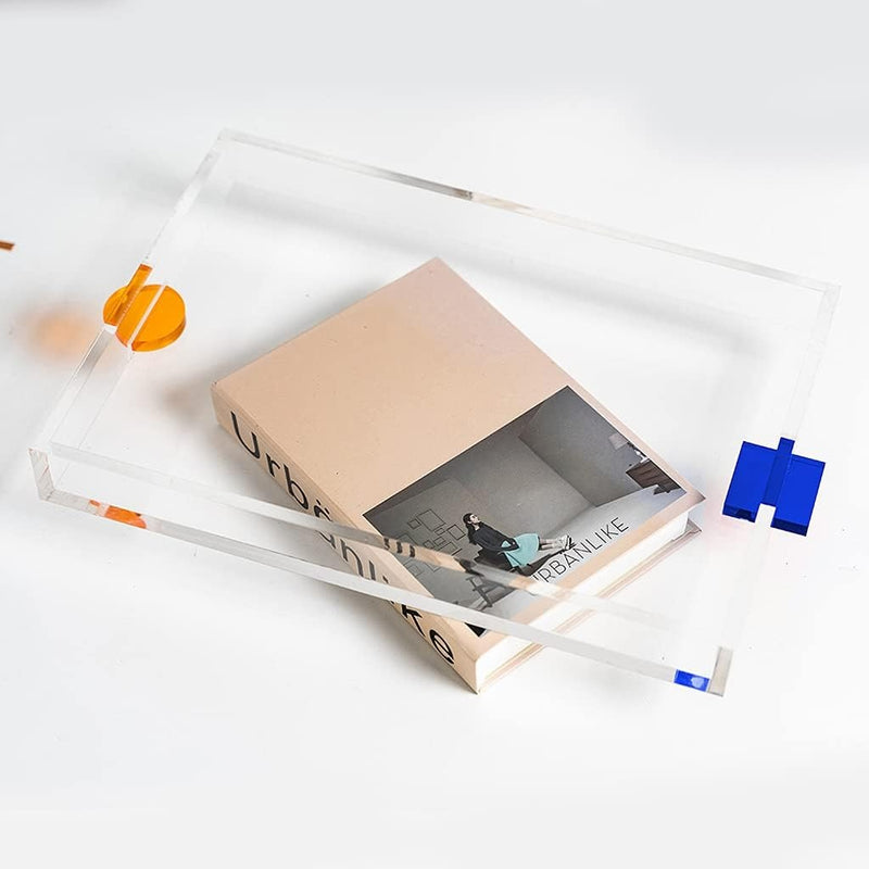 Rectangular Acrylic Coffee and Tea Tray Clear Designer & Modern Perfect for Decoration & Organization