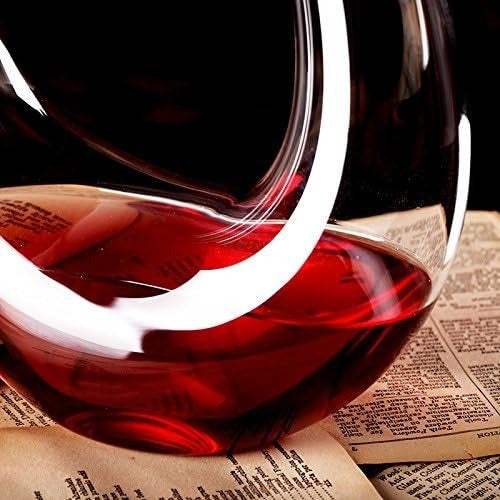 Crystal Wine Carafe – Hand-Blown Glass Decanter with Wide Base Wine Aerator & Breather