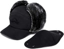 Fur Lined Winter Hat for Men – Thermal Hat with Earflaps Visor & Neck Warmer