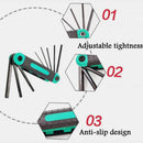 8-in-1 Folding Hex Key Set – 2 Pieces Set Portable Allen Wrench for Bike & Home Repairs
