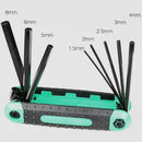 8-in-1 Folding Hex Key Set – 2 Pieces Set Portable Allen Wrench for Bike & Home Repairs