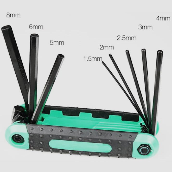 8-in-1 Folding Hex Key Set – 2 Pieces Set Portable Allen Wrench for Bike & Home Repairs