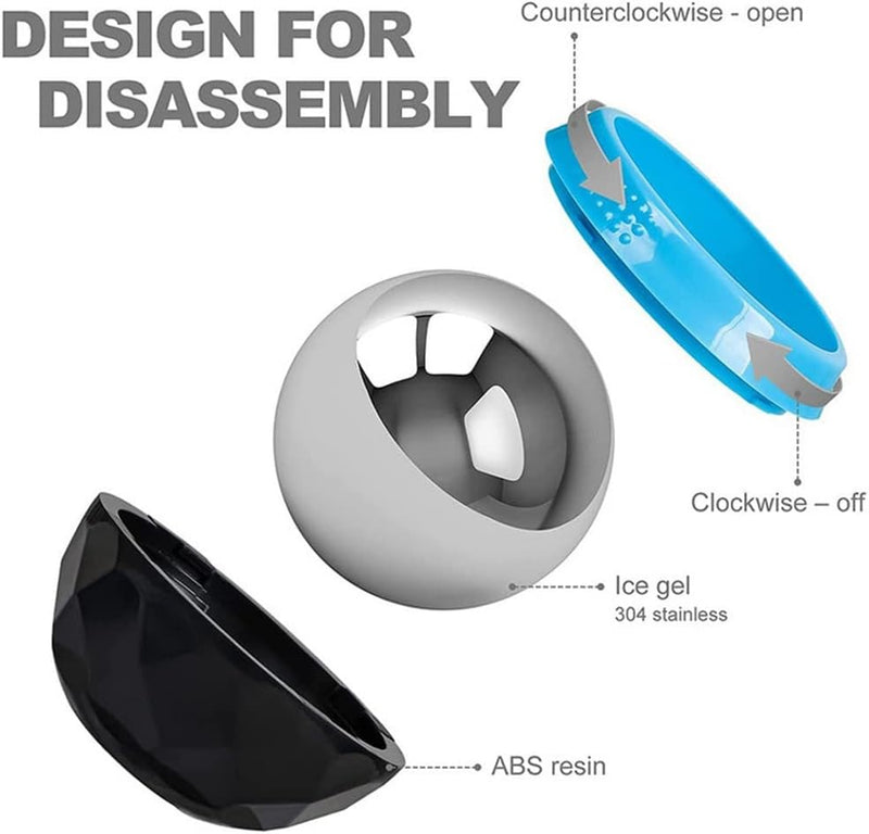 Hot & Cold Massage Roller Ball – Stainless Steel Cryotherapy Ball for Recovery with Drawstring Bag