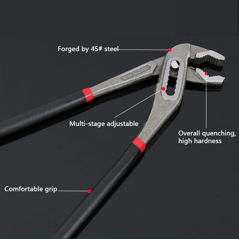 Adjustable Water Pump Pliers 12 Inch – Tongue & Groove Nickel-Plated with Non-Slip Handle