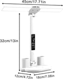 Rechargeable LED Desk Lamp – Foldable Double-Head Light with Digital Clock
