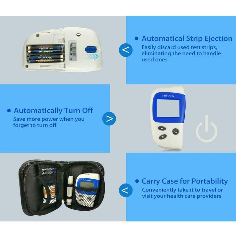 Blood Sugar Monitor Sinocare Accu2  – Blood Glucose Meter with 50 Test Strips & 50 Lancets