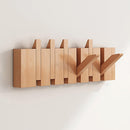 Wall-Mounted Folding Coat Hanger–  6 Wooden Hooks