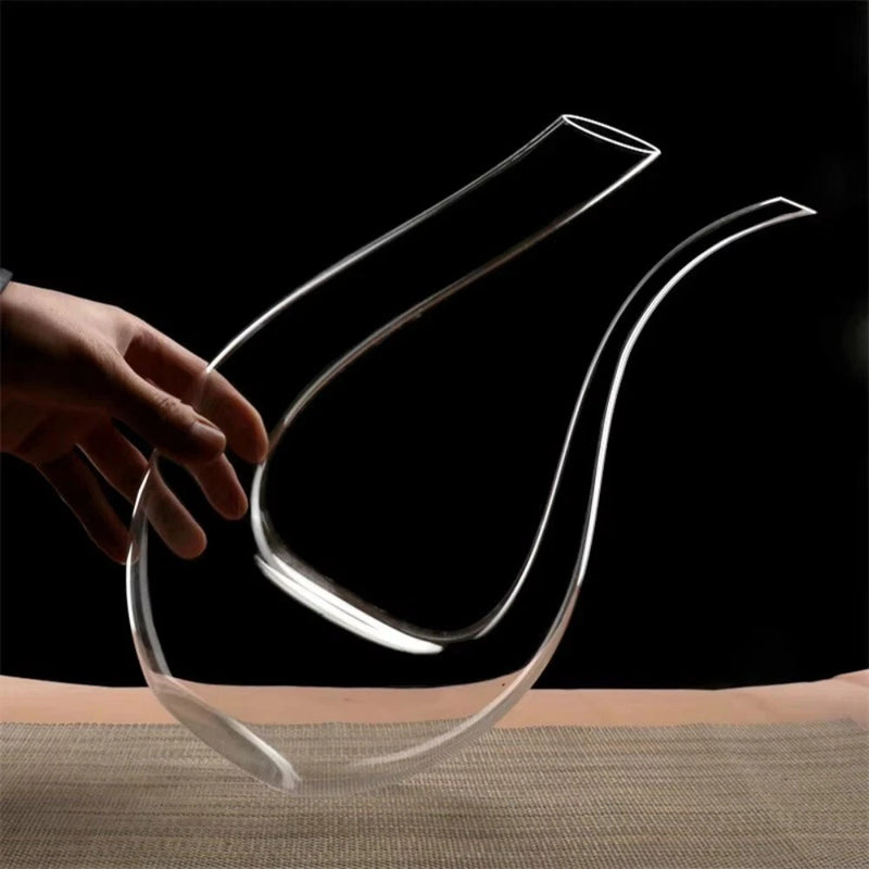 Crystal Wine Carafe – Hand-Blown Glass Decanter with Wide Base Wine Aerator & Breather