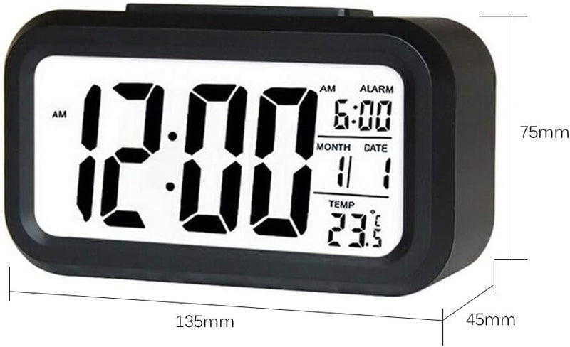 Cute Digital Alarm Clock – LCD Display with Temperature Nightlight & Snooze Perfect for Bedside Table