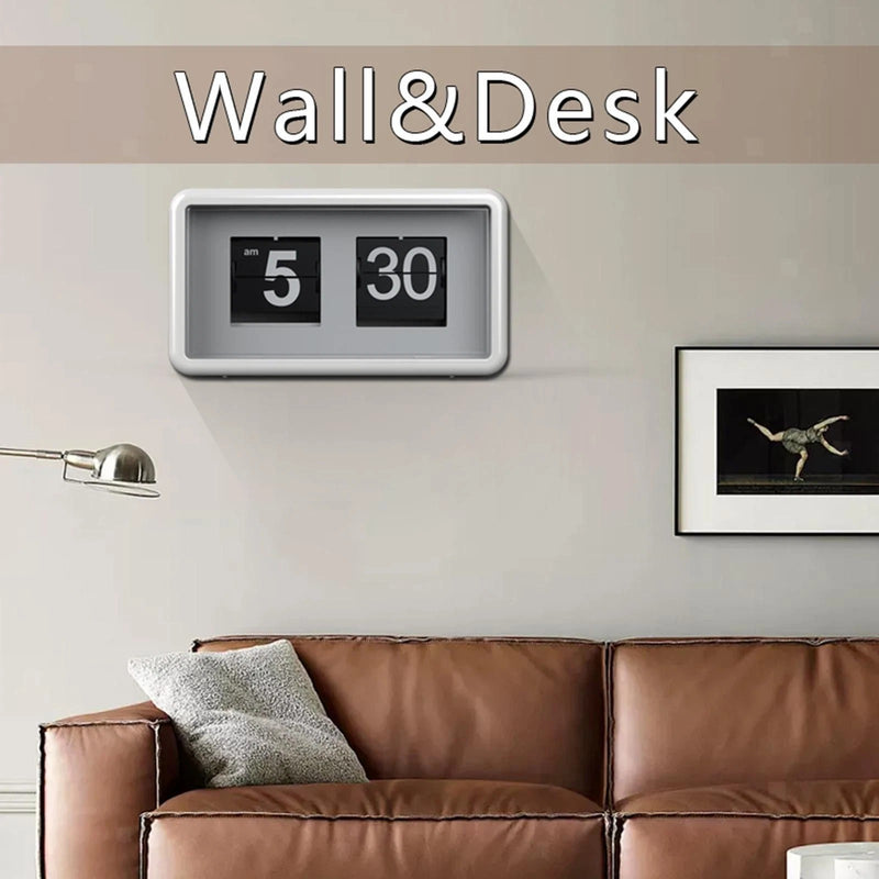 Retro Flip Clock – Silent Large Display Desk & Wall Clock for Home or Office
