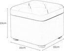 Square Button-Tufted Storage Ottoman – PU Upholstered Footstool Flip-Top Pouffe