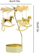 Pack of 2 Metal Rotary Candle Holder – Spinning Tea Light Carousel Candlestick