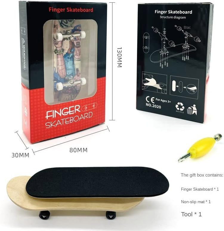 Mini Skateboard Fingerboard – Maple Wood with Alloy Trucks Fun Toy for Kids & Collectors