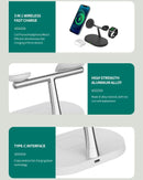 3-in-1 MagSafe Wireless Charger Stand – For iPhone & Apple Watch Series & Airpods