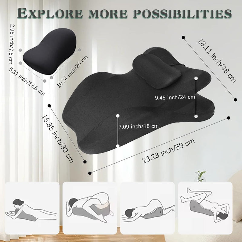 Couple's Intimacy Pillow – Ergonomic Memory Foam Wedge Pleasure Pillow