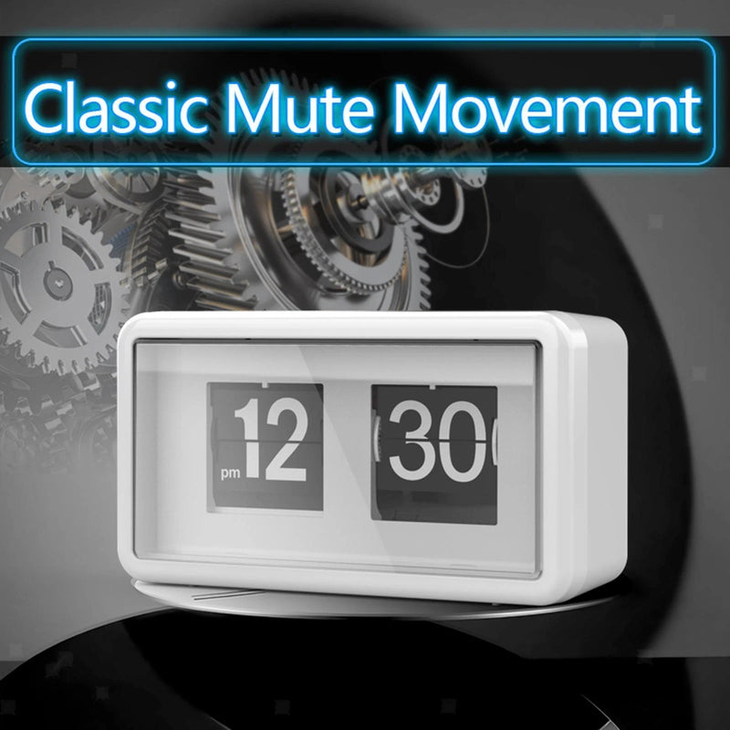 Retro Flip Clock – Silent Large Display Desk & Wall Clock for Home or Office