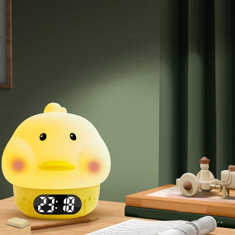 LED Night Light Clock – Rechargeable Silicone Touch Lamp Nursery Light for Babies