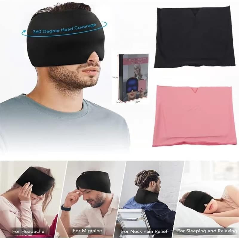 Hot and Cold Migraine Relief  – Head Mask Gel Pack for Headache Swelling Eye Relief