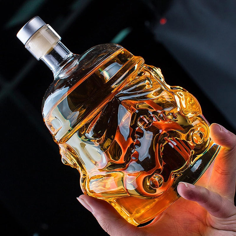 Whiskey Decanter Set with 2 Glasses – Transparent Carafe for Scotch Bourbon Vodka & More