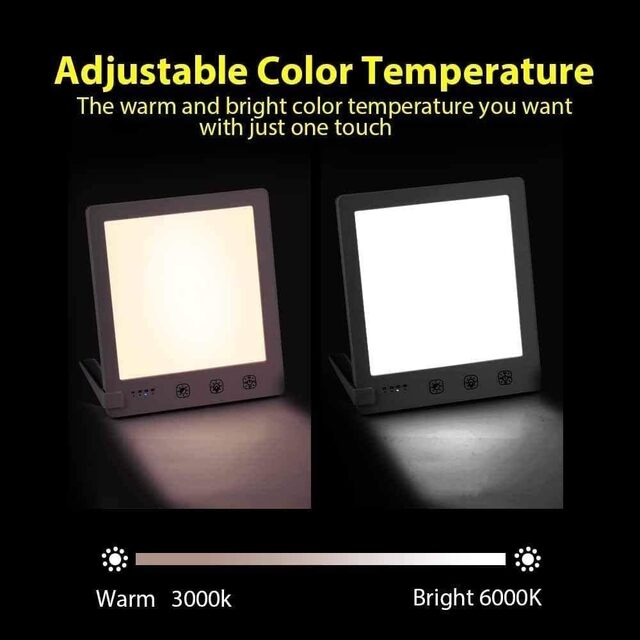 SAD Light Therapy Lamp – 10000 LUX with Adjustable Brightness Timer & Detachable Stand
