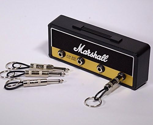 Guitar Amp Key Holder – Wall-Mounted Key Rack with 4 Guitar Plug Keychains