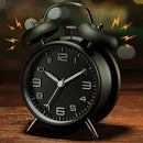 Rechargeable 4 Inch Twin Bell Analog Alarm Clock – Easy Set Luminous Stereoscopic Dial