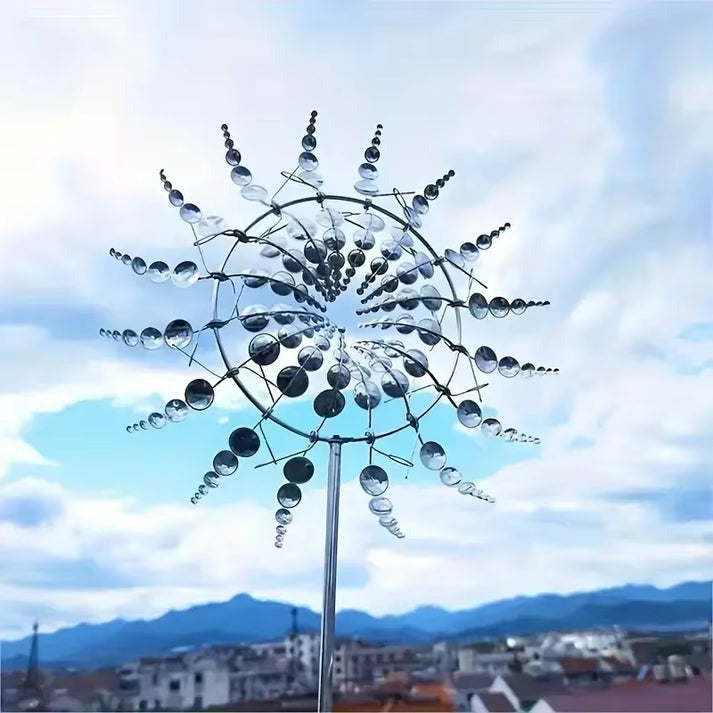 Metal Garden Windmill Spinner – Kinetic Yard Art for Outdoor Lawn & Patio Decor