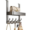 Space-Saving Door Hook – No-Drill Aluminum Steel Hanger with 5 Hooks