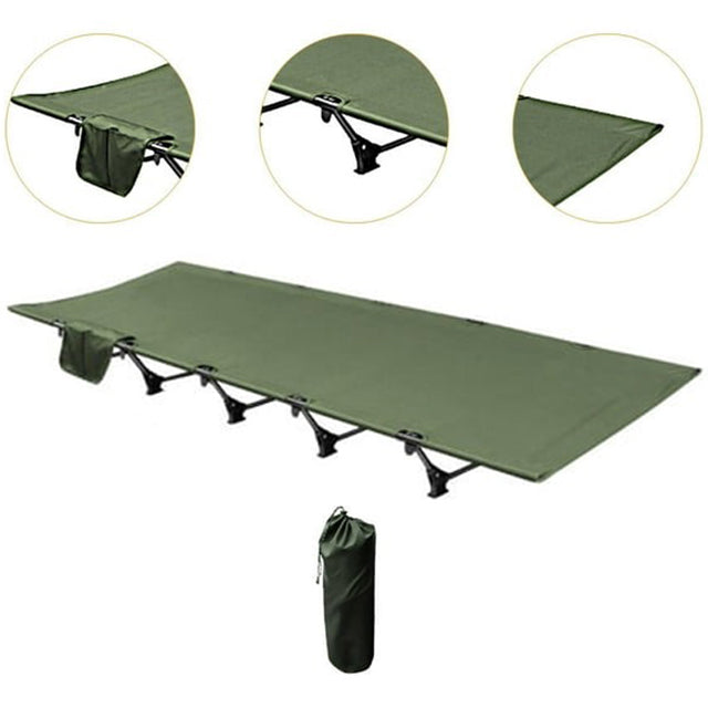 Portable Folding Camping Bed – Lightweight Travel Bed for Adults & Kids – Black