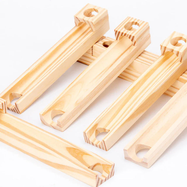 Wooden Marble Run Game –  Educational Marble Construction Toy for Kids