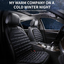Universal Heated Car Seat Cushion – 12V Winter Seat Cover with Backrest Support