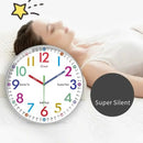 Children’s Silent Wall Clock – 24-Hour Easy Time Learning 10 Inch Ideal for Bedroom or Classroom