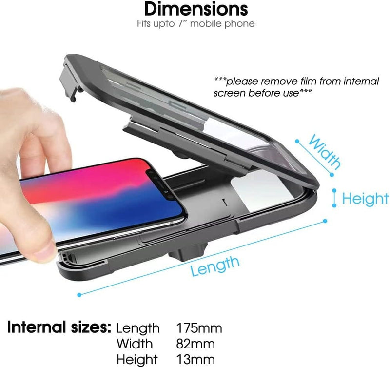 Waterproof Bike Phone Holder Case – 360° Rotating Handlebar Holder for 5"-7" Smartphones