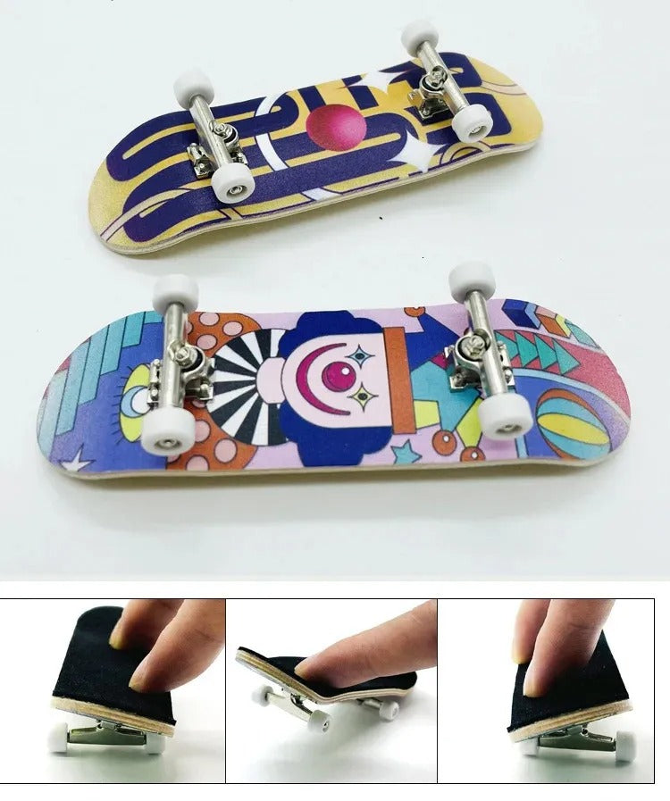 Mini Skateboard Fingerboard – Maple Wood with Alloy Trucks Fun Toy for Kids & Collectors