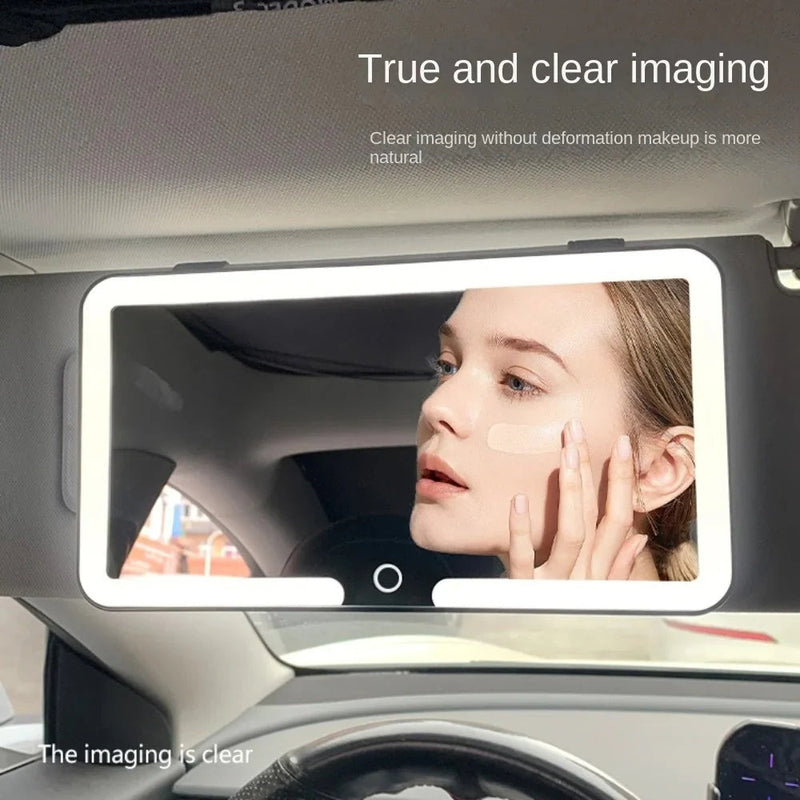 LED Car Vanity Mirror – Sun Visor Makeup Mirror with 3 Light Modes & Touch Control