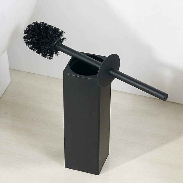 Square Standing Toilet Brush with Holder – Sleek 304 Stainless Steel Durable Finish