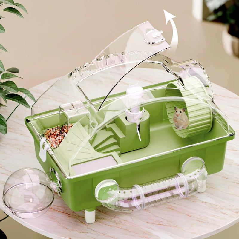 Luxury Acrylic Hamster Cage – Oversized Villa with Accessories Exercise Wheel & Tubes