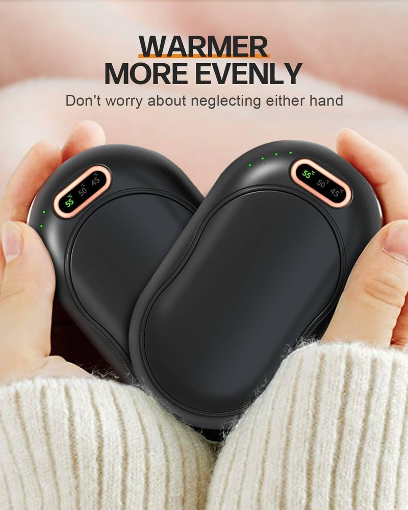 Rechargeable Magnetic Hand Warmers –  2-Pack 5000mAh Double-Sided Heating with 3 Levels
