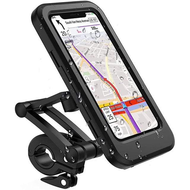 Waterproof Bike Phone Holder Case – 360° Rotating Handlebar Holder for 5"-7" Smartphones