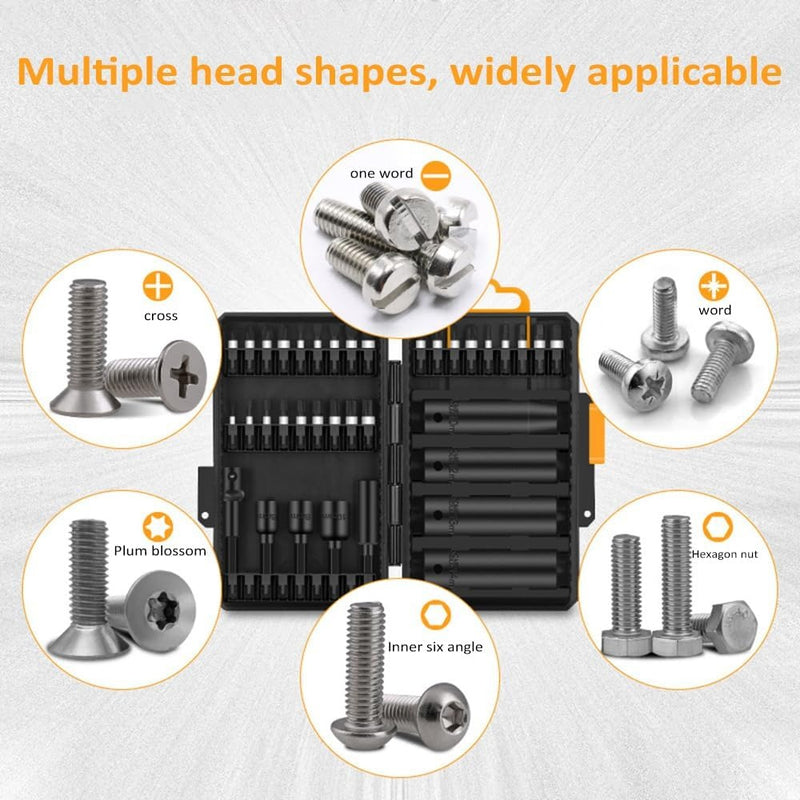 Drill Bit Set 24 pcs with Screwdriver– Titanium Coated for Metal Wood & Plastic with Toolbox Case
