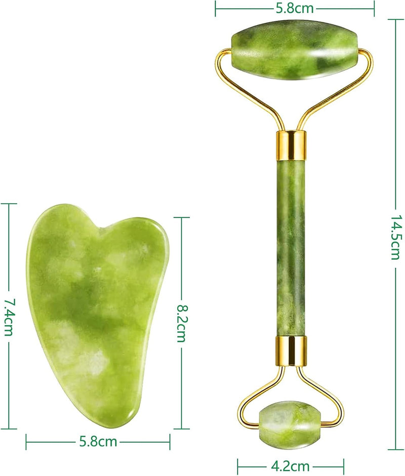 Jade Gua Sha Roller – Cooling & Firming Facial Massage Tool